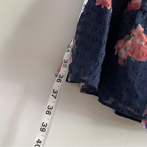 Joie | Women’s Navy Luvenia Floral Off Shoulder Dress Floral Textured Ruffles L - Picture 6 of 8